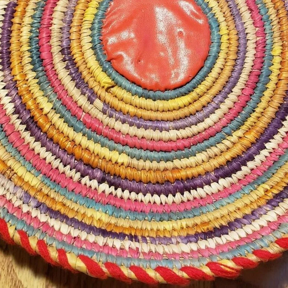 Colorful Wicker Basket Bowl Multi-Color - Picture 3 of 9